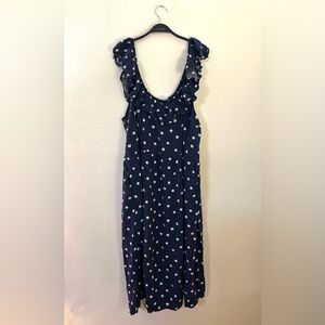 Ava & Viv Dark Blue Dress with White Floral Pattern 3x